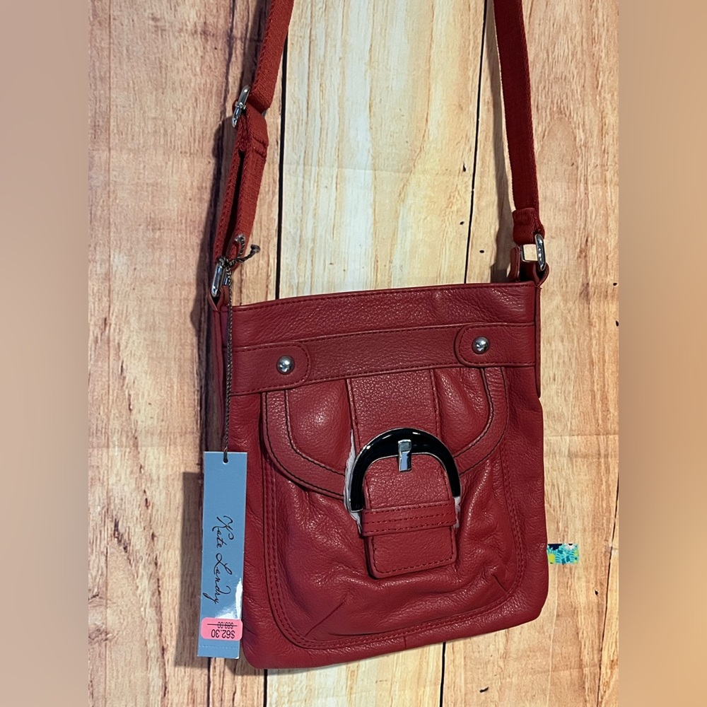 Kate Landry Red Leather Crossbody Bag NWT